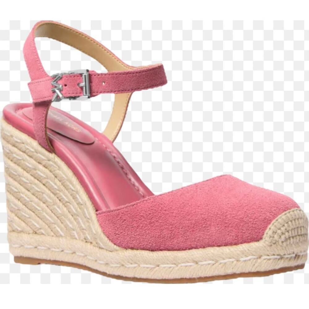 FRANCO SARTO pink suede espadrille heels - 7.5